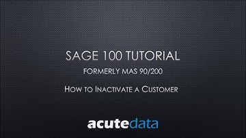 Sage 100 Inactivating a Customer