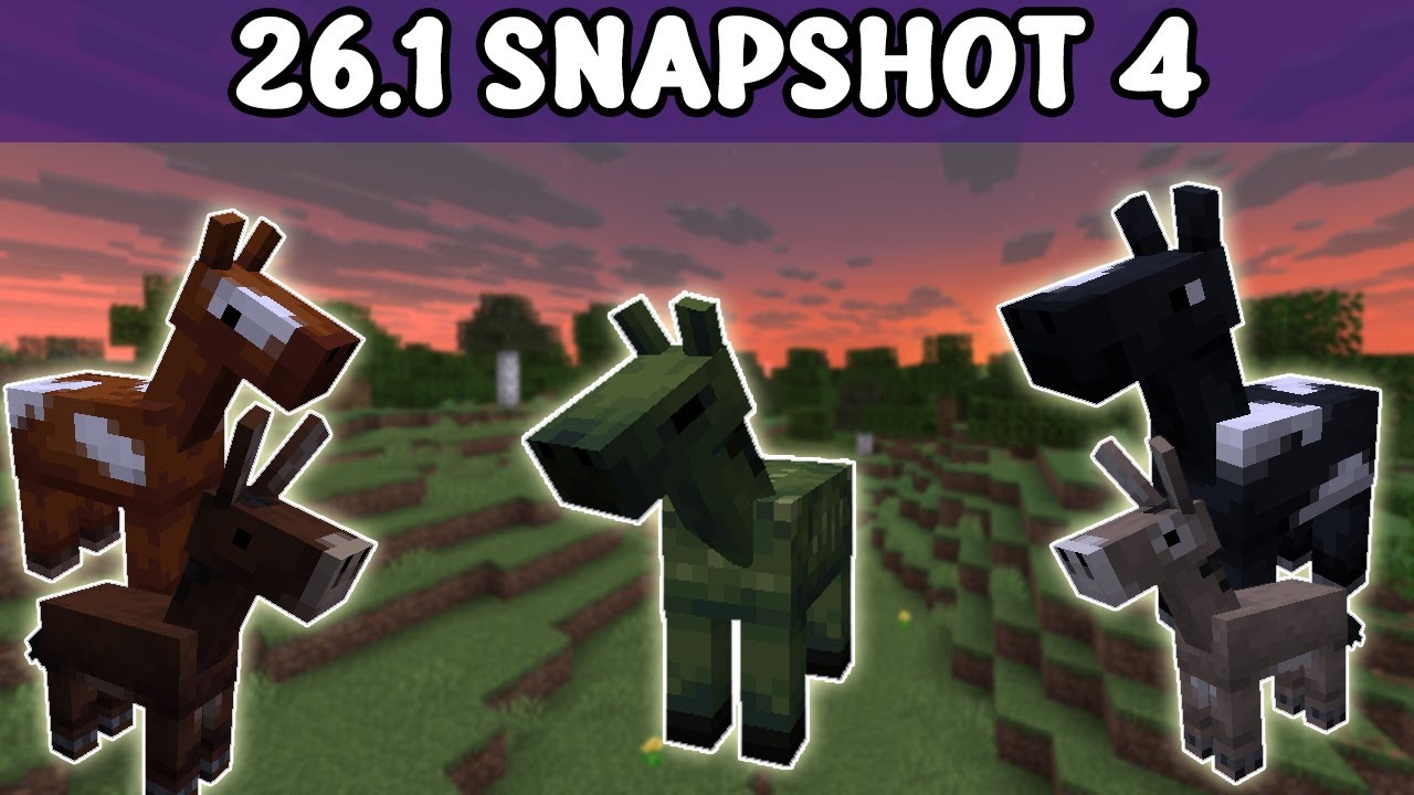 Minecraft 26.1 Snapshot 4 | New Baby Horses, Mules & Donkeys!!