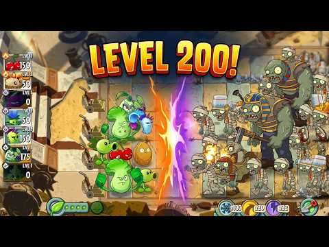 Level 200 Pyramid of Doom Plants vs Zombies 2 Defeated