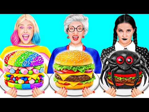 Wednesday vs おばあちゃんの料理チャレンジ | 素晴らしい料理レシピ HAHANOM Challenge