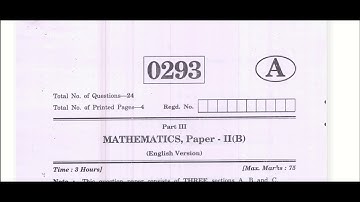 SENIOR INTER MATHS 2B MODEL PAPER INTER 2ND YEAR MATHS 2B QUESTION PAPER #MATHS2B #INTER