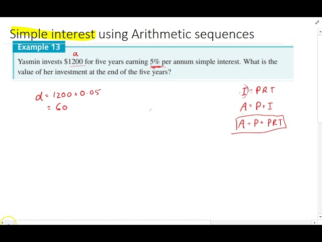Simple Interest using arithmetic sequences