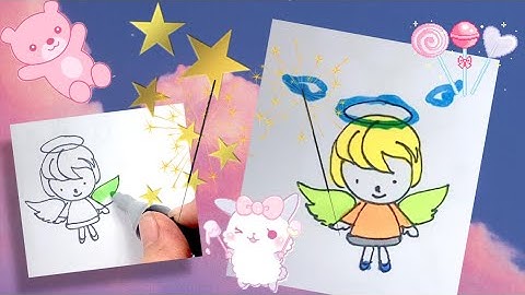 How to draw cute simple angel /cách vẽ thiên thần đơn giản cute/  Mỹ thuật Thiên Thần