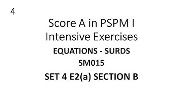 Suds SM015 SET4 E2(a) Section B-Score A in PSPM I