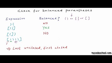 Check for balanced parentheses using stack