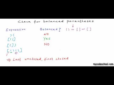 Check for balanced parentheses using stack