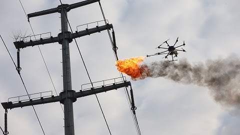 Flamethrower Drone Used to Burn Debris Off Power Lines