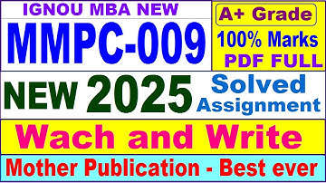 MMPC 009 solved assignment 2025 in English || mmpc 009 solved assignment 2025 || ignou mmpc009 2025