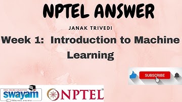 Introduction to Machine Learning | Week 1 Quiz Assignment Solution | NPTEL 2024 | SWAYAM 2024