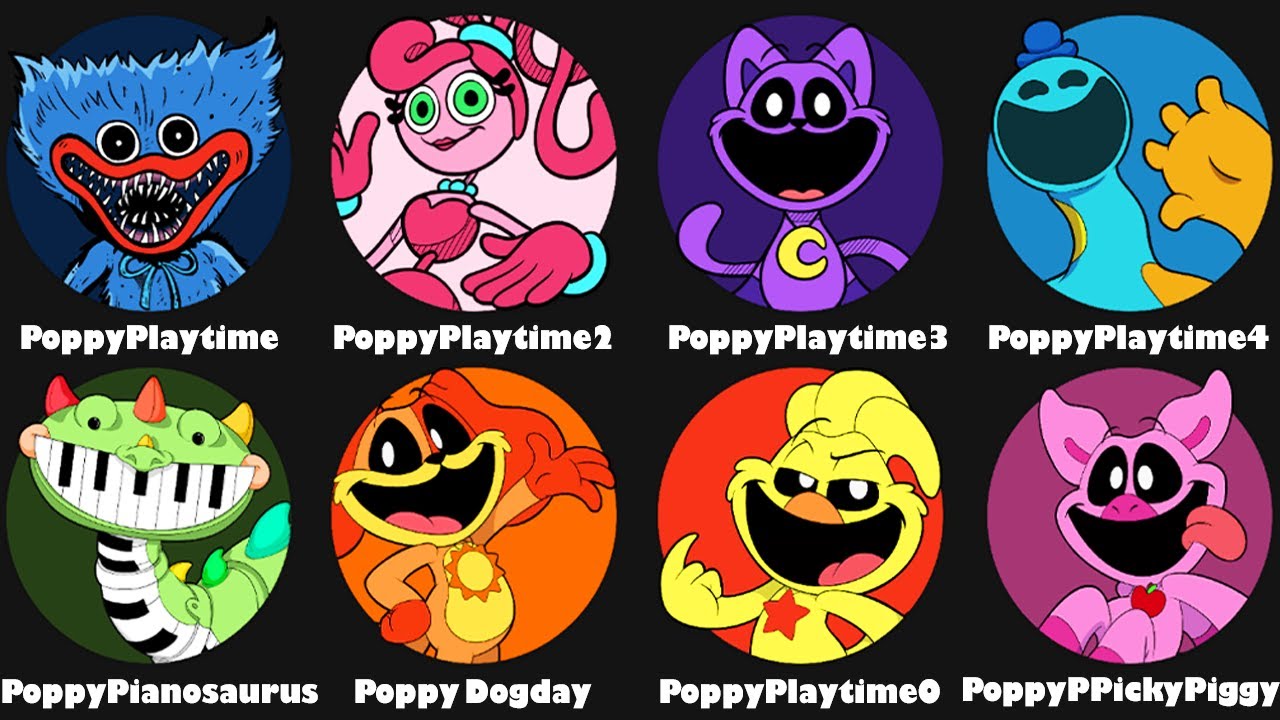 Poppy Playtime: Chapters 1,2,3,4,5 All BOSSES: Pianosaurus,Kickin ...