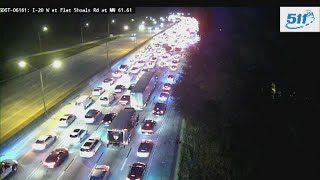 All lanes of I-20 blocked as crews investigate early morning wreck