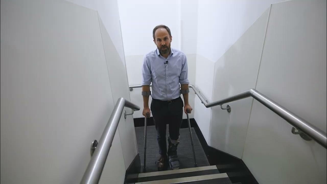 Going up stairs with crutches YouTube