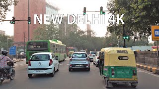 New Delhi 4K - Sunset Drive - Driving Downtown