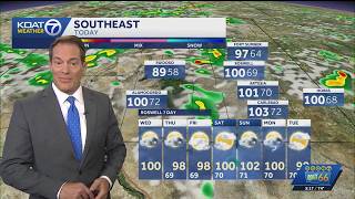 Monsoon storms expected to ramp up in coverage today with a severe thunderstorm threat for much o...
