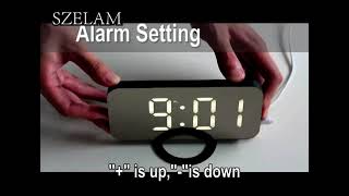 Digital Alarm Clock,LED and Mirror Desk Clock Large Display,with Dual USB Charger Ports