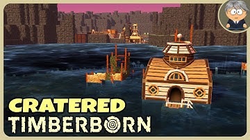 Will we stay above water? - Cratered Custom Map - Timberborn Gameplay