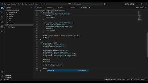 SimpleLang Compiler - Parser implementation in C ( Full Coding )