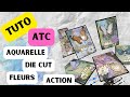 Tuto scrapbooking   artist traiding cards tampons fleurs aquarelle de chez action