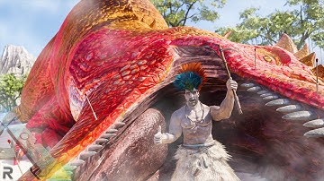 TAMING A HIGH LEVEL GIGA WITH A PRIMITVE BLOWGUN | ARK LOST ISLAND [DLC EP14]