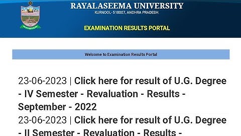 #rayalaseema University Degree 2nd & 4th Semester Revaluation Results Released September-2022#ruk#