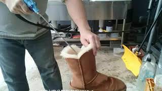 ugg ムートンブーツ シミ クリーニング西野