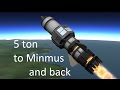 KSP   the flight of the bumblebee - 5 ton stock rocket to minmus and back