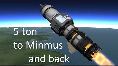 KSP   the flight of the bumblebee - 5 ton stock rocket to minmus and back