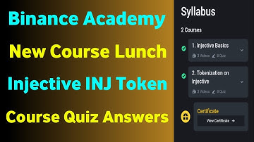 Binance Academy lunch New Course || Injective Course INJ Token Rewards 