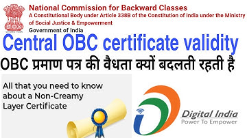 Validity of central OBC caste certificate /All about creamy layer/ ST SC certificate validity