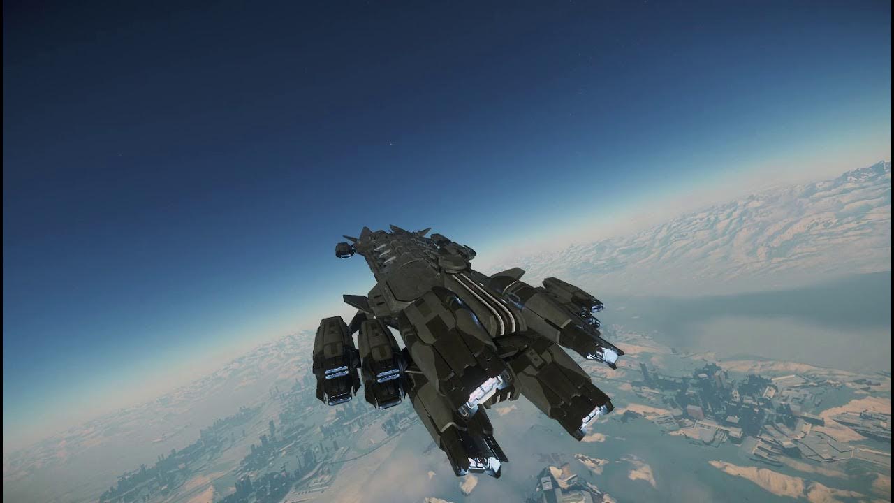 Star Citizen 3.12.1 UEE Javelin landing at microtech YouTube