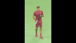 Roger Federer...2018 US Open...1st round entrance and warm-up...8/28/18