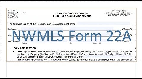 Form 22A, The Financing Addendum