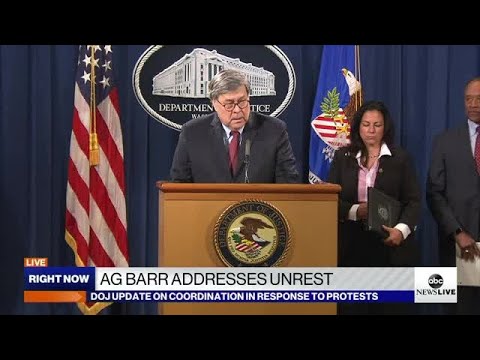 Bill Barr points to Antifa, ‘foreign actors’ as instigators of violence
at protests