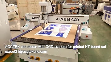 Edge tracing cnc router with CCD camera for printed KT board cut ACCTEK