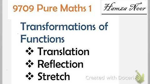 ASP1 Transformations of Functions : Translation and Reflection | A level Maths 9709 | Hamza Noor