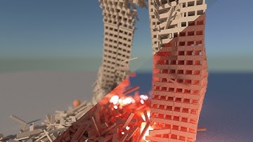 Four Pillar Destruction - Blender Physics (4K)