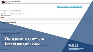 Ordering a copy via Interlibrary loan