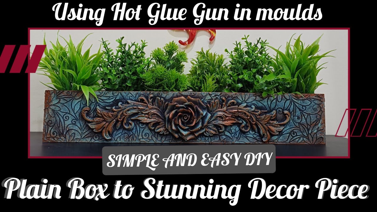 DIY Vintage Floral Planter Box | Texture Art Home Decor Idea