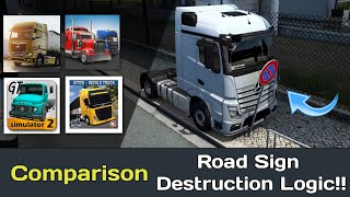 All Popular Android Truck Simulators| Road Sign Destruction Logic screenshot 2