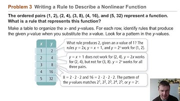Algebra 1 4-3 Patterns and Nonlinear Functions: Problem 3 - Writing a Rule for a Nonlinear Fn