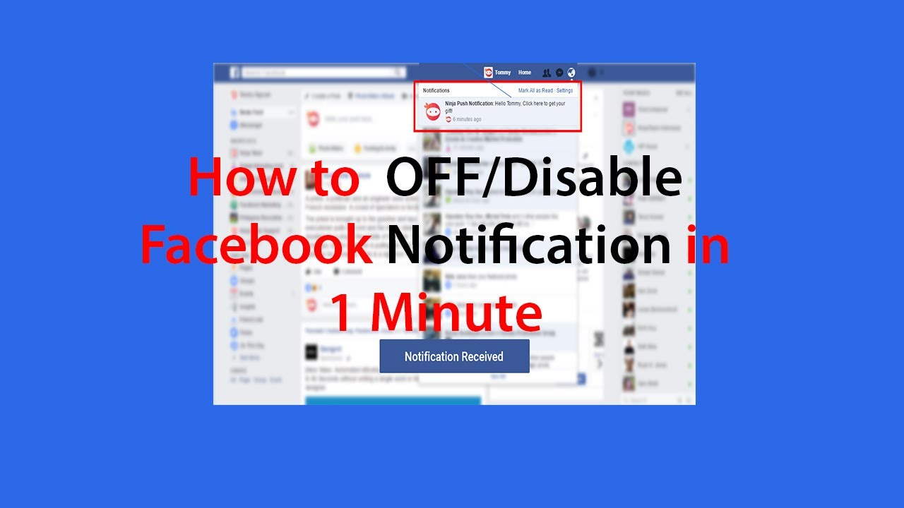 How to Disable Facebook notification || OFF Sound Notification within 1 ...