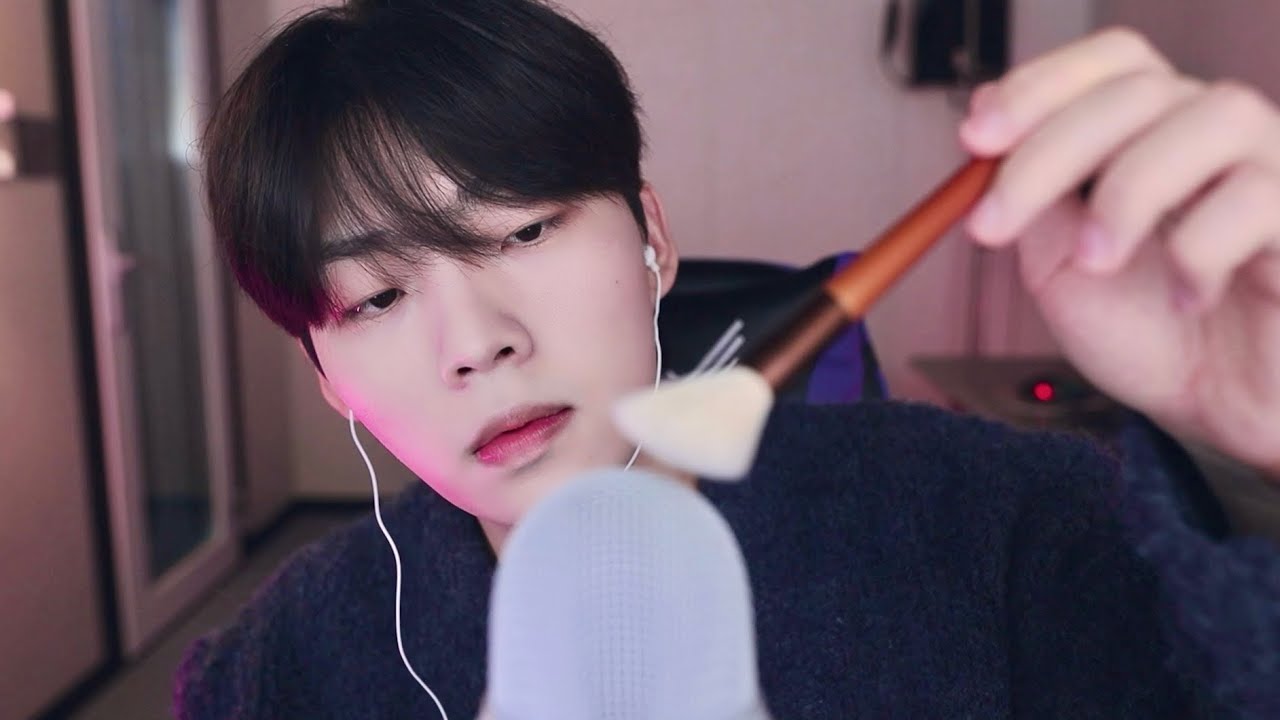 ASMR 브러쉬로 얼굴과 마이크를 쓰담 쓰담 | 카메라 & 마이크 브러싱 | Brushing Your Face and Microphone to Help You Sleep