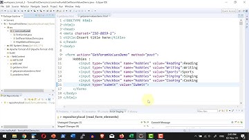 Apache Tomcat - JSP - Servlet -  Read form elements checkbox - Video 18