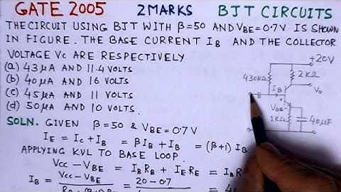Video Solution To GATE ECE -2005 Problem-BJT circuits-Analog Circuits
