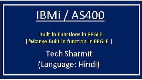 IBMi (AS400) - Range built-in function in rpgle| rpgle programming | built in functions in rpgle  |