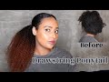 Best Easy Protective Style Sleek Curly Drawstring Ponytail (No Heat) |Type 4 Hair | ft. Hergivenhair