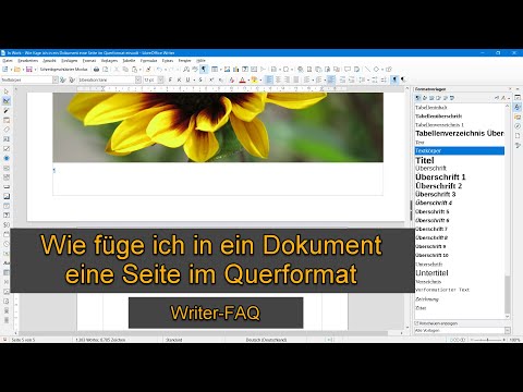 Video: Wie wechselt man bei Open Office vom Hoch- ins Querformat?