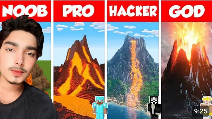 Minecraft TNT VOLCANO HOUSE BUILD CHALLENGE - NOOB vs PRO vs HACKER vs GOD / Animation EpS 1