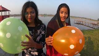 outdoor fun with Monty Balloon || Smart Girl Popping Balloons and learn colors for kids #10