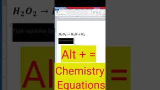 How to write Chemistry equations in MS Word? #shorts  #excel #youtubeshorts #shortsfeed